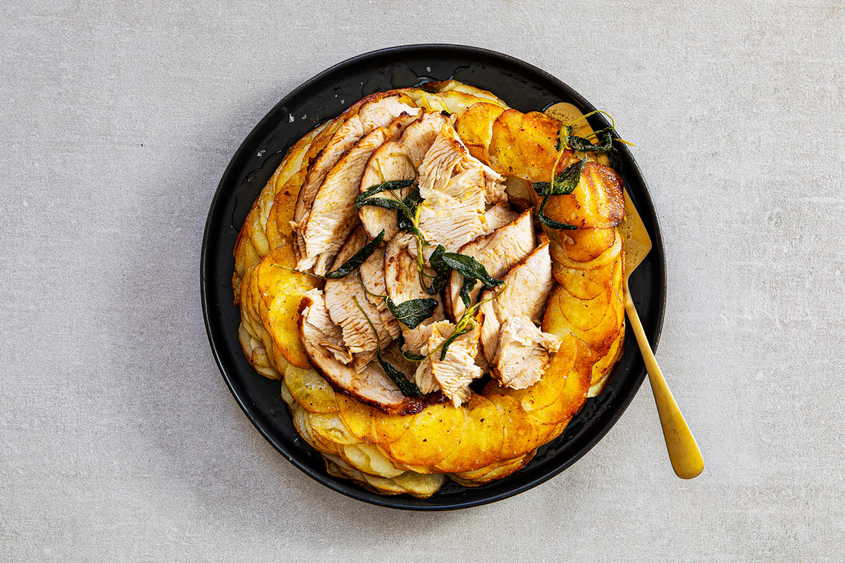 Roast turkey breasts with a potato wreath Woolworths TASTE