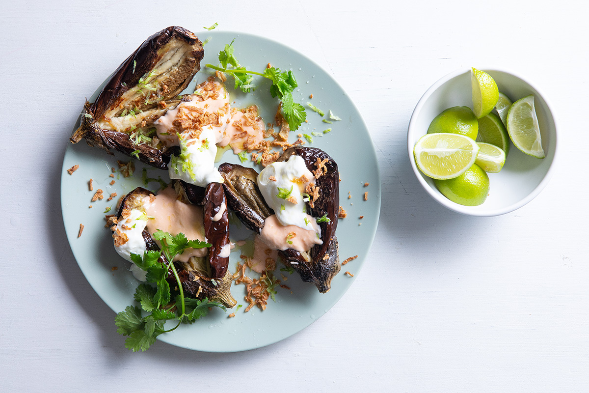 Braaied brinjals