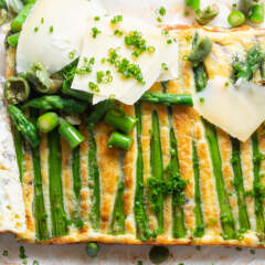 Crustless asparagus tart