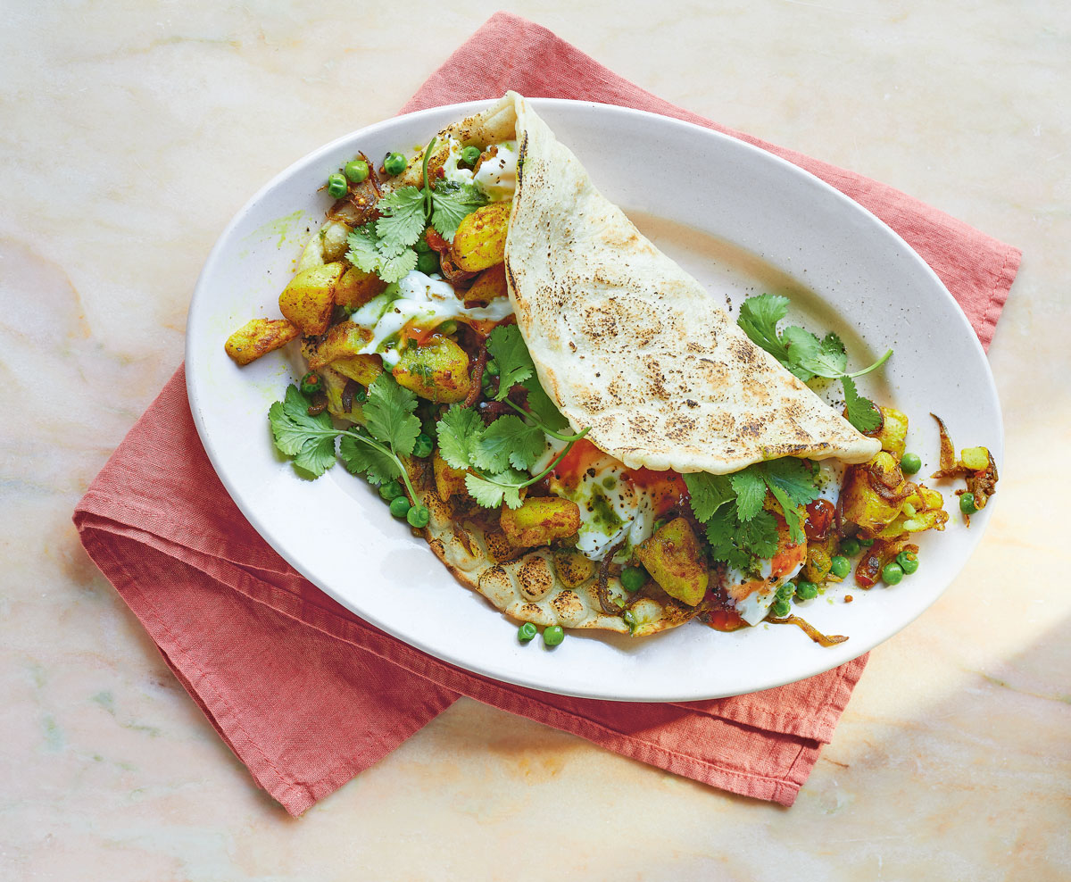 Spicy potato and pea wraps Woolworths TASTE