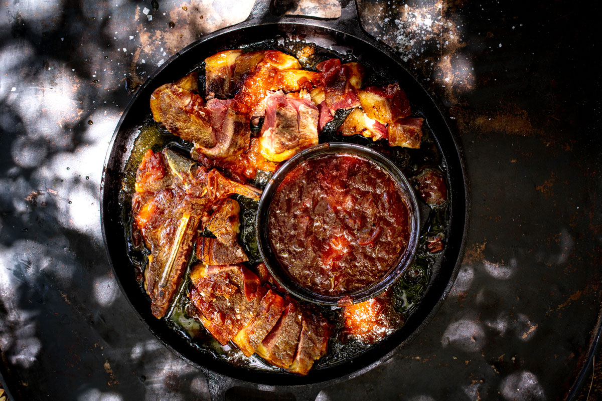 Aged T-bone with monkeygland sauce | Woolworths TASTE