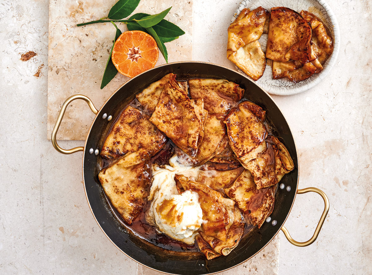 Toffee crêpe Suzette bake