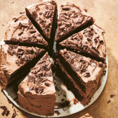 Chocolate fudge cake with malted buttercream