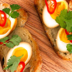 Soya-marinated eggs