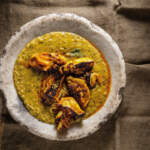 Split pea dhal with grilled cabbage