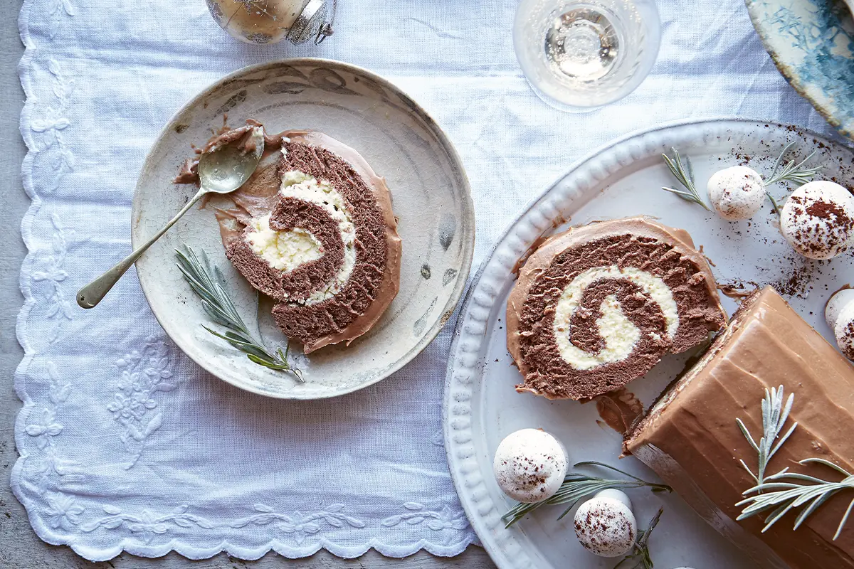 Three-chocolate Christmas Log-image