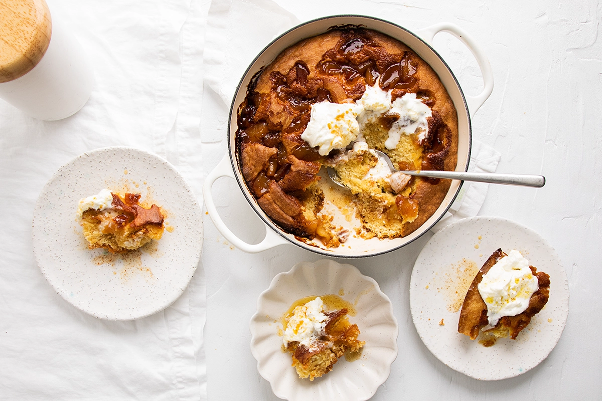 Apple and Salted Caramel Spoon Cake Recipe | Woolworths TASTE