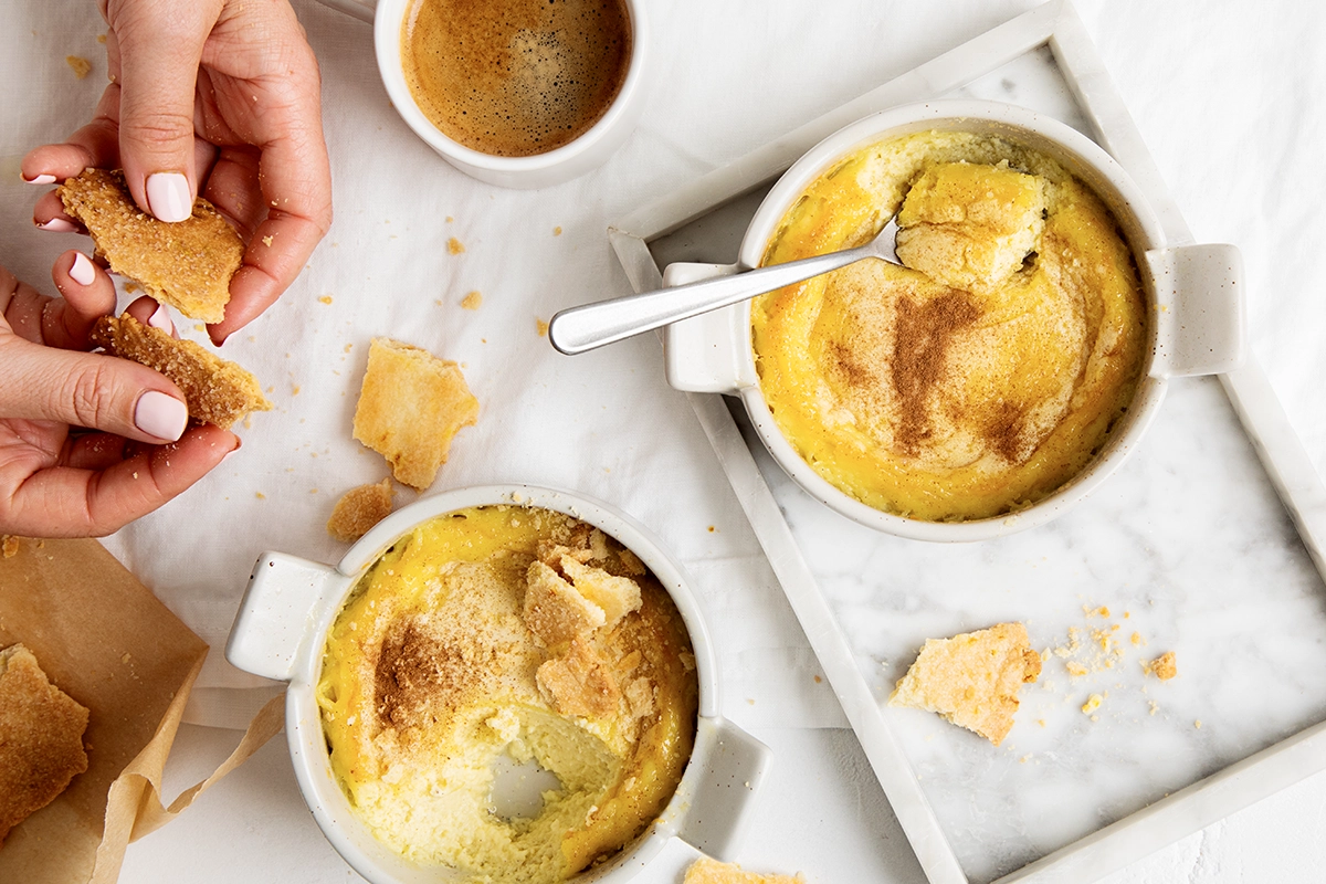 Milk tart-inspired baked custard