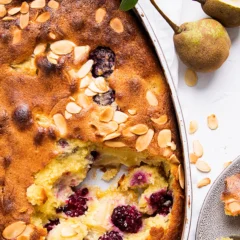 Pear-and-berry Bakewell pudding