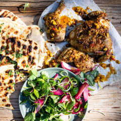 Atchar-butter-braaied chicken with flatbread