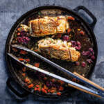 Chorizo-and-olive butter hake parcels