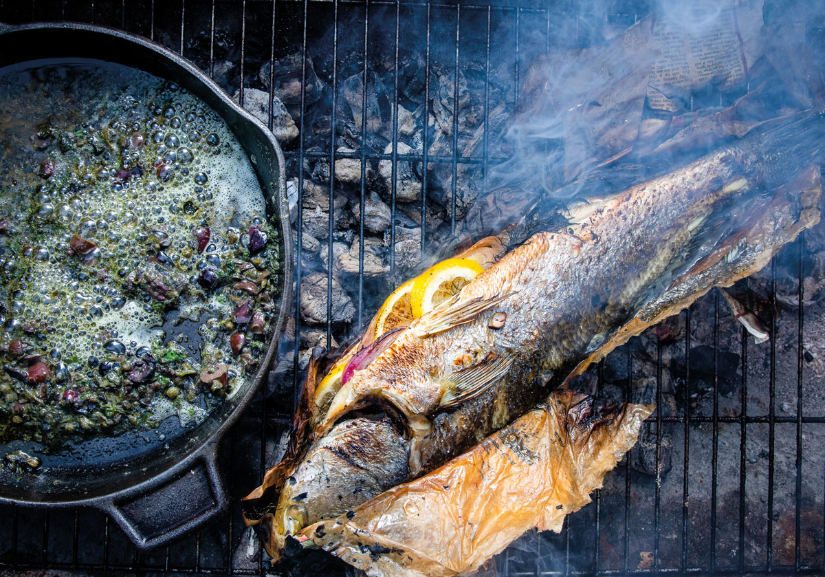 Fish braaied in paper