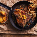 T-bone steak with atchar-anchovy butter