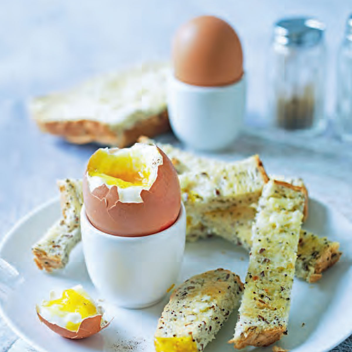 Air-fryer soft-boiled eggs and soldiers