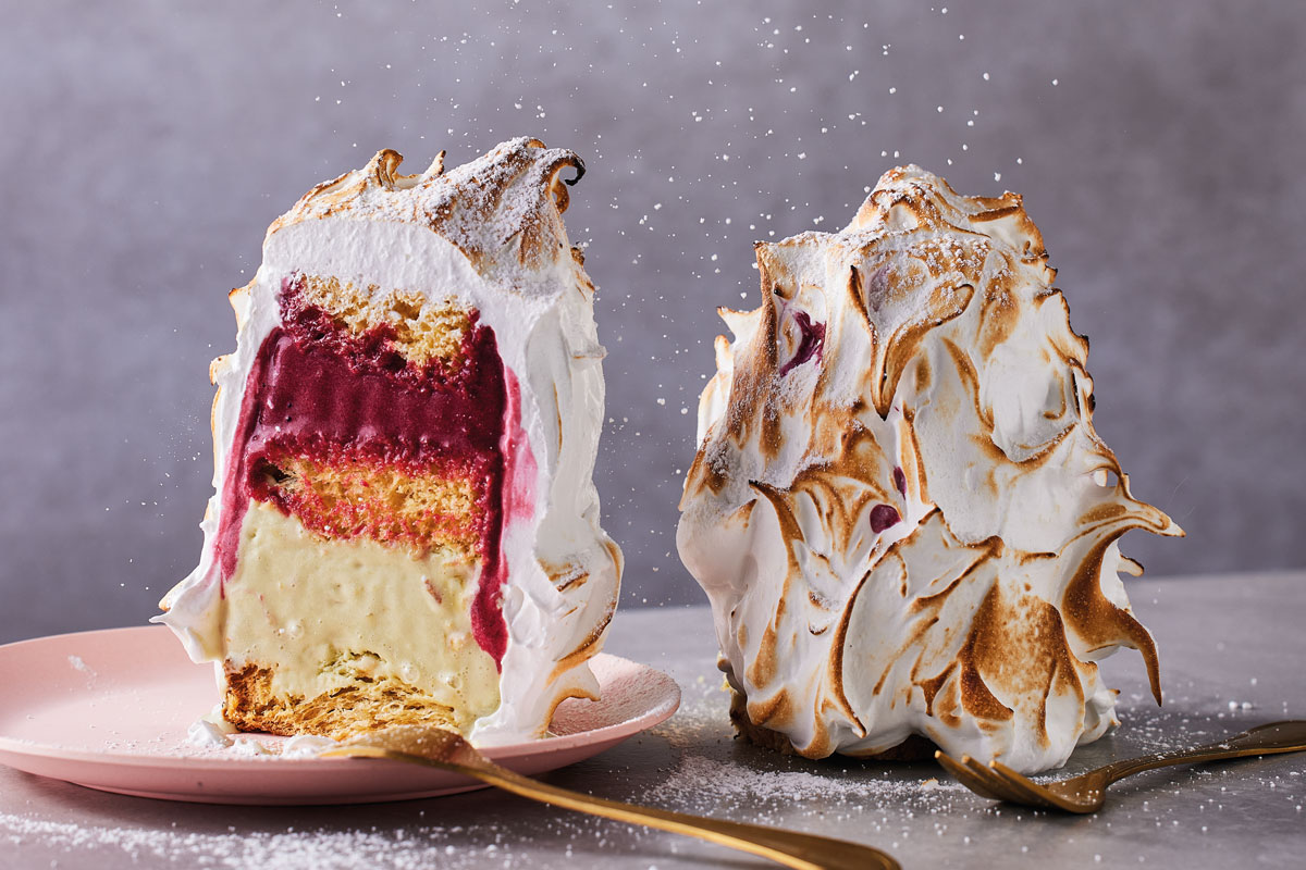 Panettone baked Alaska