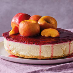 Peach melba fridge cheesecake