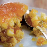 Steamed apple and marmalade pudding