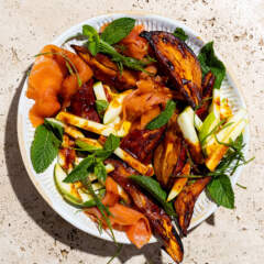 Trout salad with honey-gochujang butter