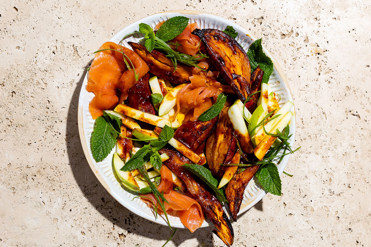 Trout salad with honey-gochujang butter | Woolworths TASTE