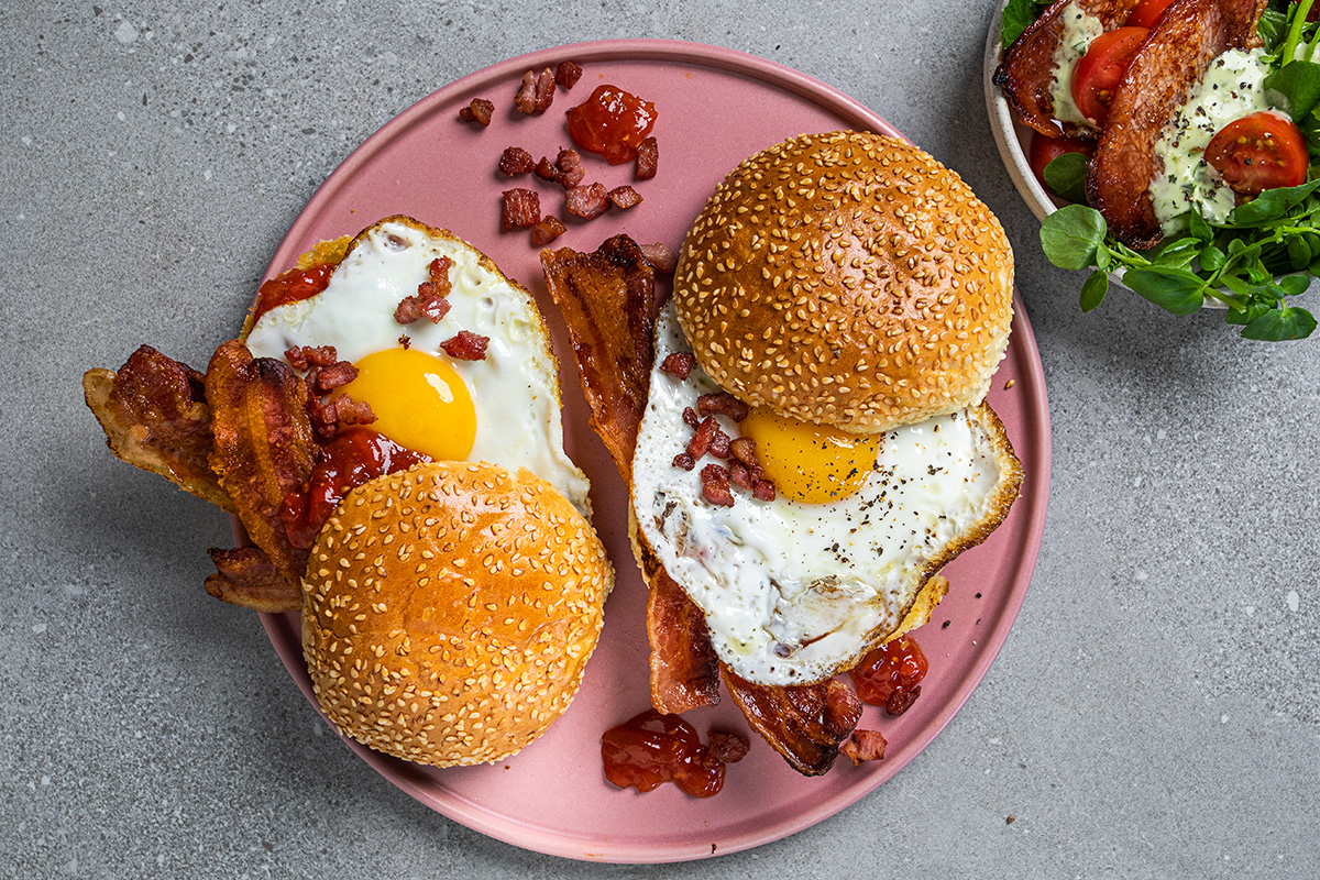 Bacon and egg burgers Woolworths TASTE