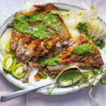 Lamb ribs with patty pan-and-fennel slaw