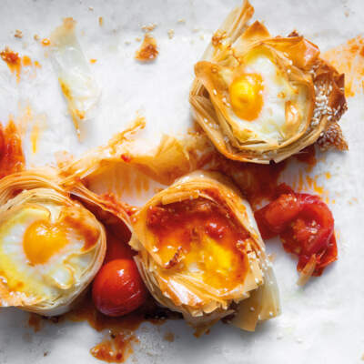 Eggs baked in phyllo