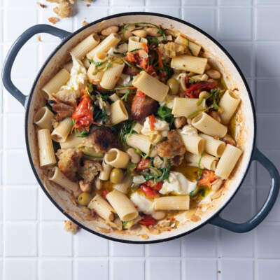 Marrow-and-red pepper pasta