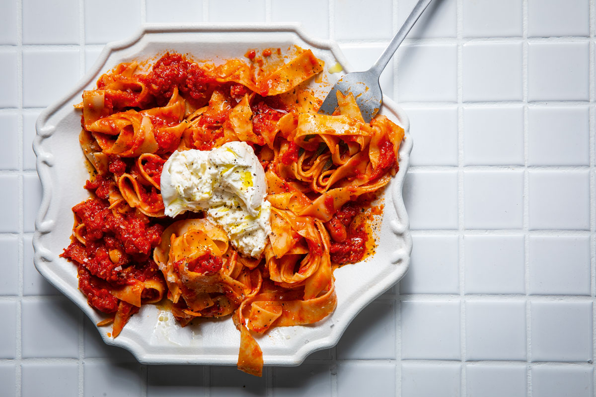 SAUSAGE RAGÙ PAPPARDELLE WITH BURRATA