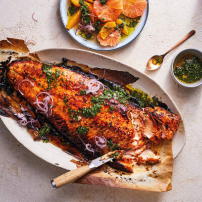 Whole-roasted salmon