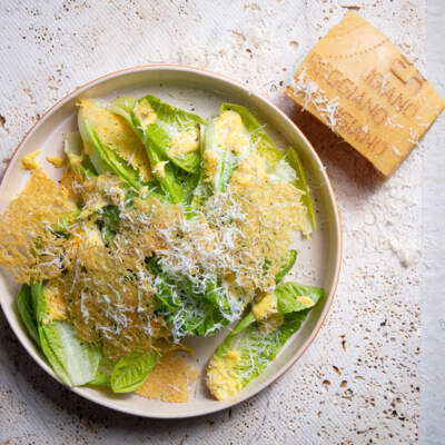 Caesar salad with Parmesan crisps