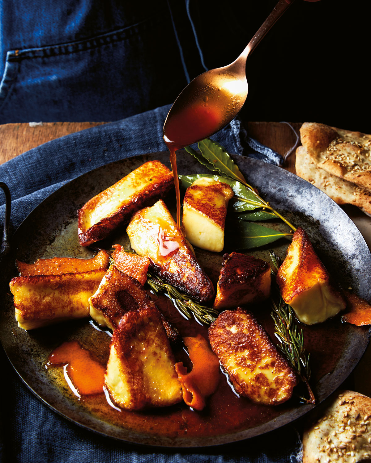 Fried halloumi with ClemenGold-and-date syrup | Woolworths TASTE