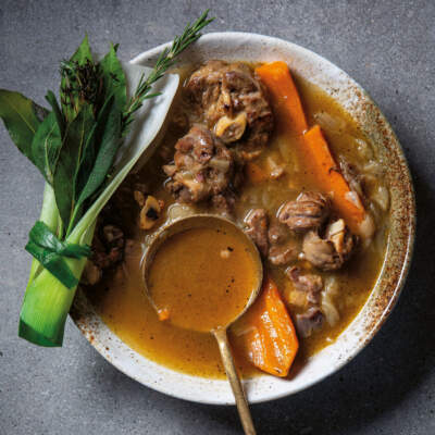 Lamb knuckle-and-potato soup
