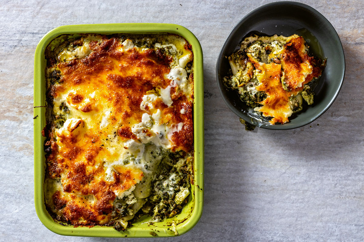 Beef-and-kale lasagne