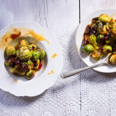 Brussel sprouts with chilli crisp