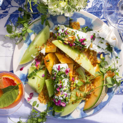 Melon-and-goat’s cheese salad