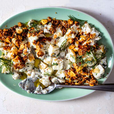 Potato salad with granola sprinkle