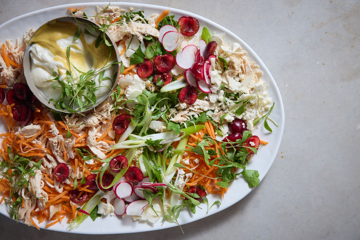 Crunchy cauliflower-and-chicken slaw