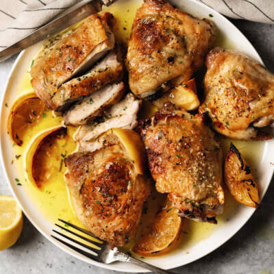 Crispy lemon garlic butter chicken