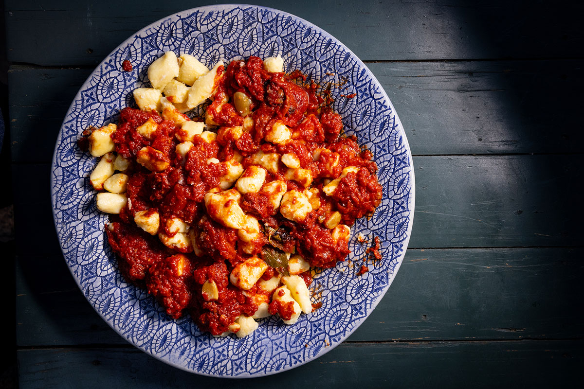 Gnocchi with roasted tomato-and-butter sauce