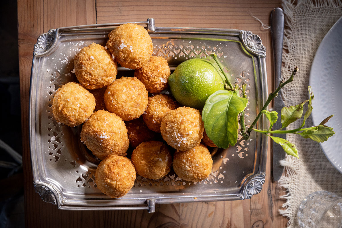 Mozzarella-and-sage arancini balls