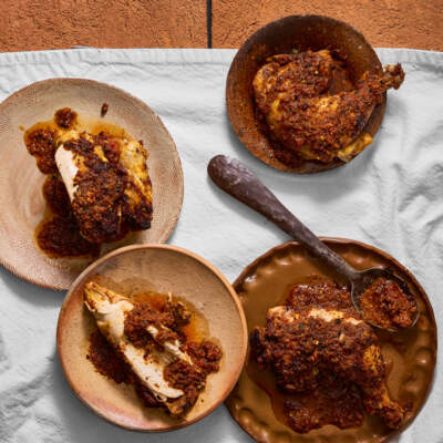 Baked chicken and 'nduja