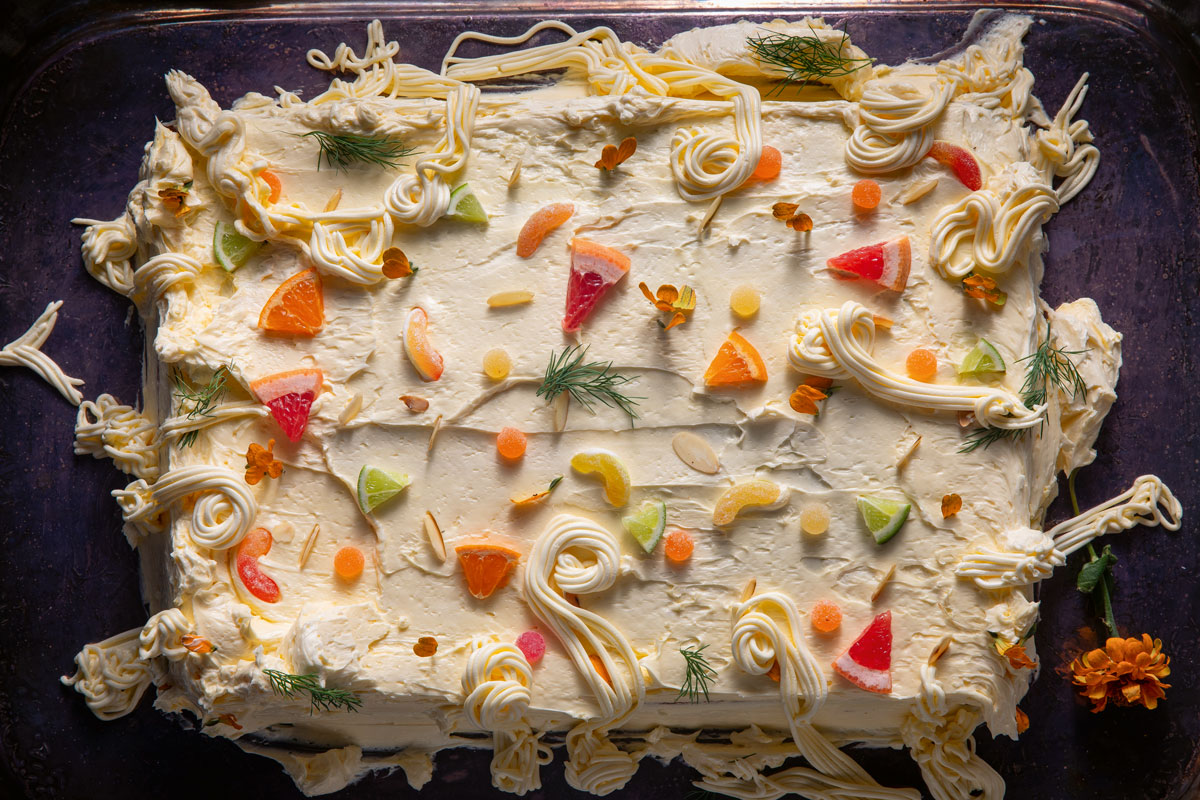 Citrus-and-almond sheet cake