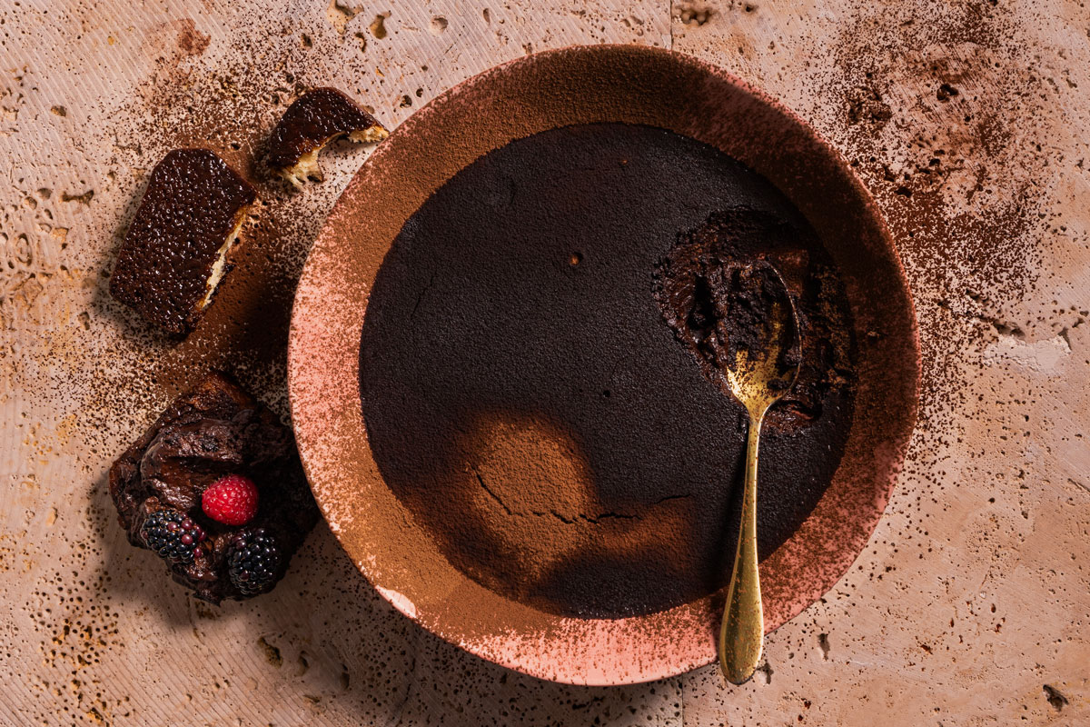 Dark chocolate pâté with toasted brioche