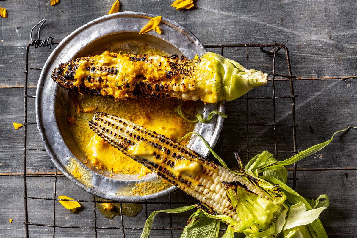 Flame-grilled mielies