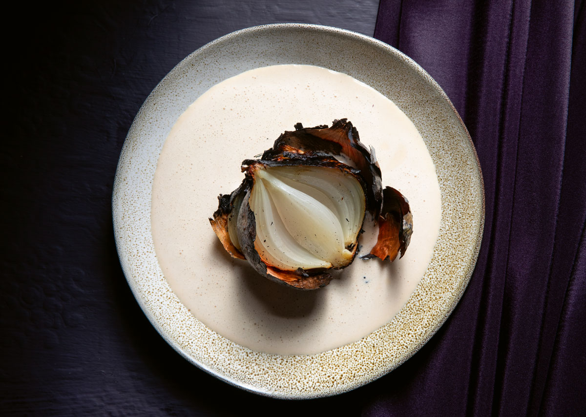 Roast onions with miso cream recipe | Woolworths TASTE