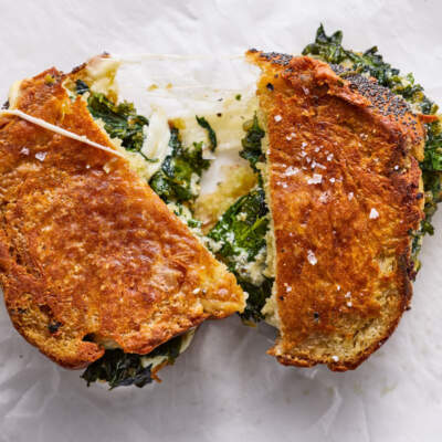 Braised morogo blue cheese toastie