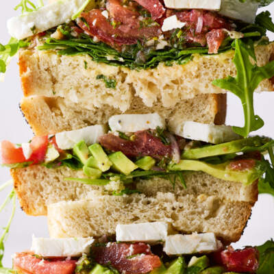 Marinated tomato sandwich