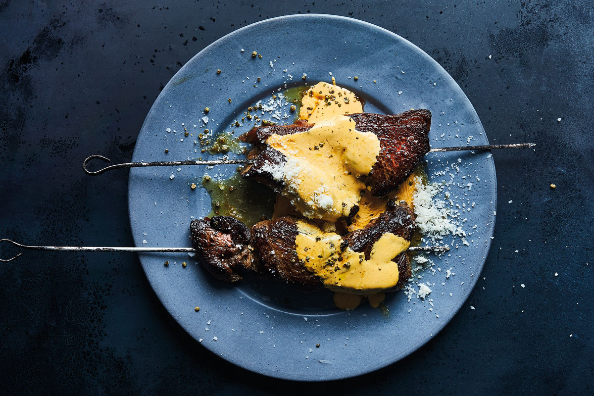 Rump skewers with béarnaise sauce recipe | Woolworths TASTE