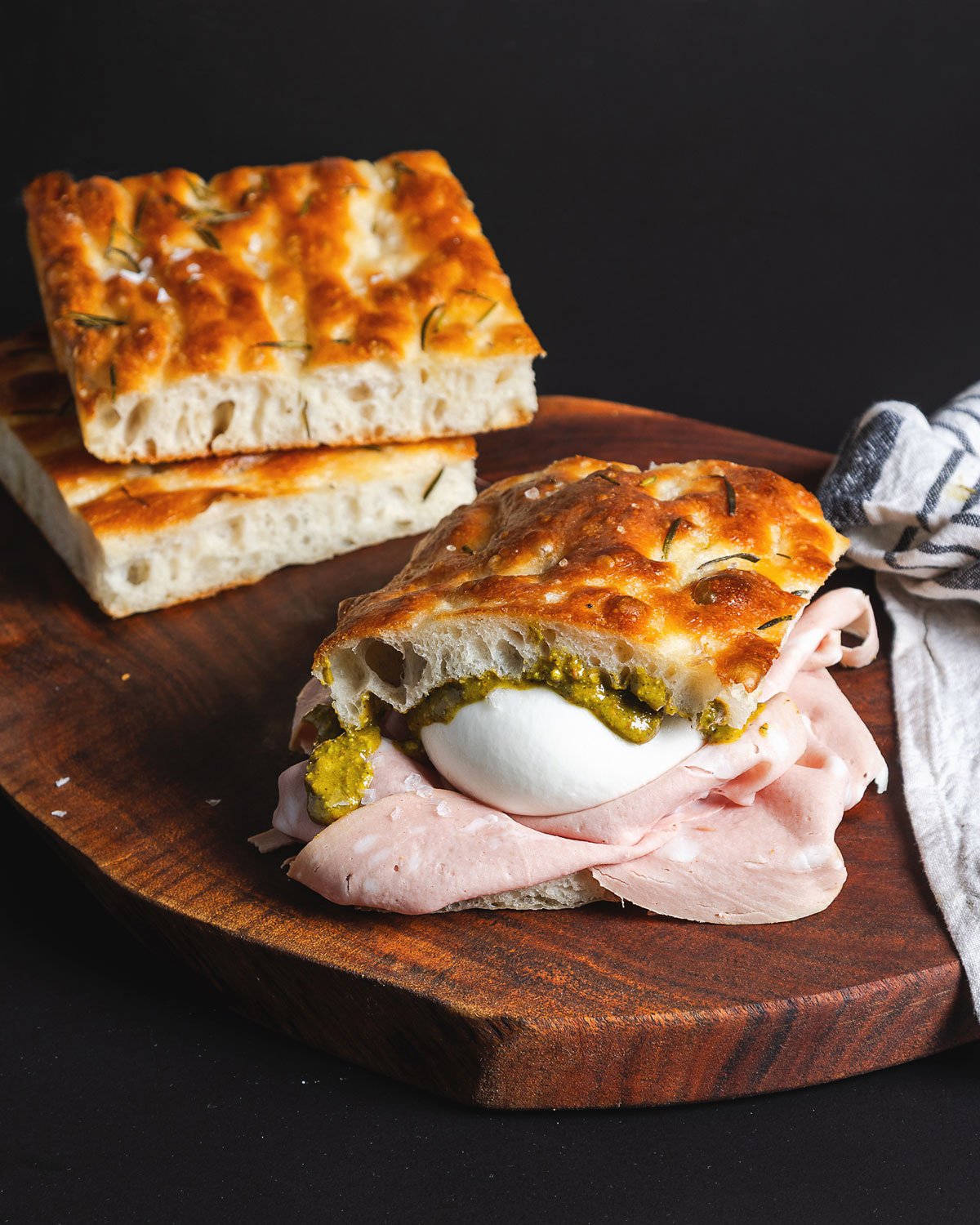 Lello’s mortadella, pistachio and burrata panino