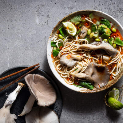 Blue oyster mushroom ramen